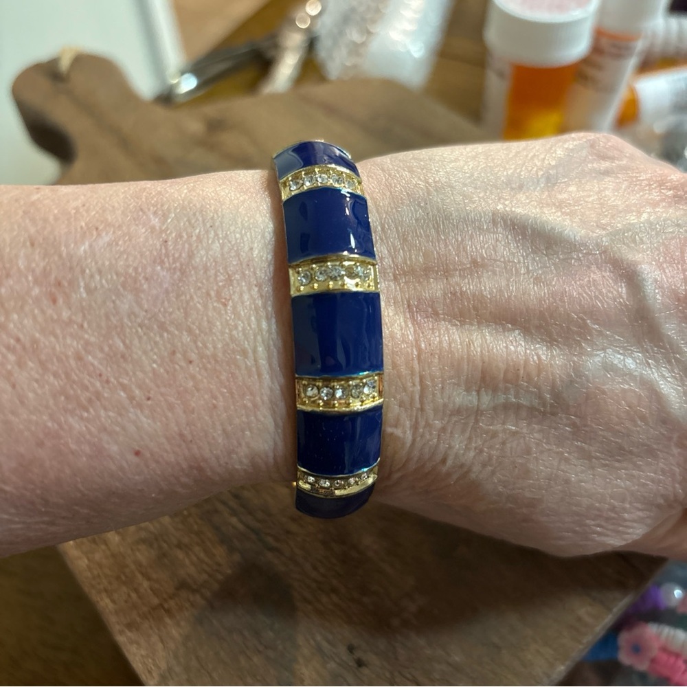 Sequin Royal Blue Rhinestone Clamp bracelet - Picture 5 of 6
